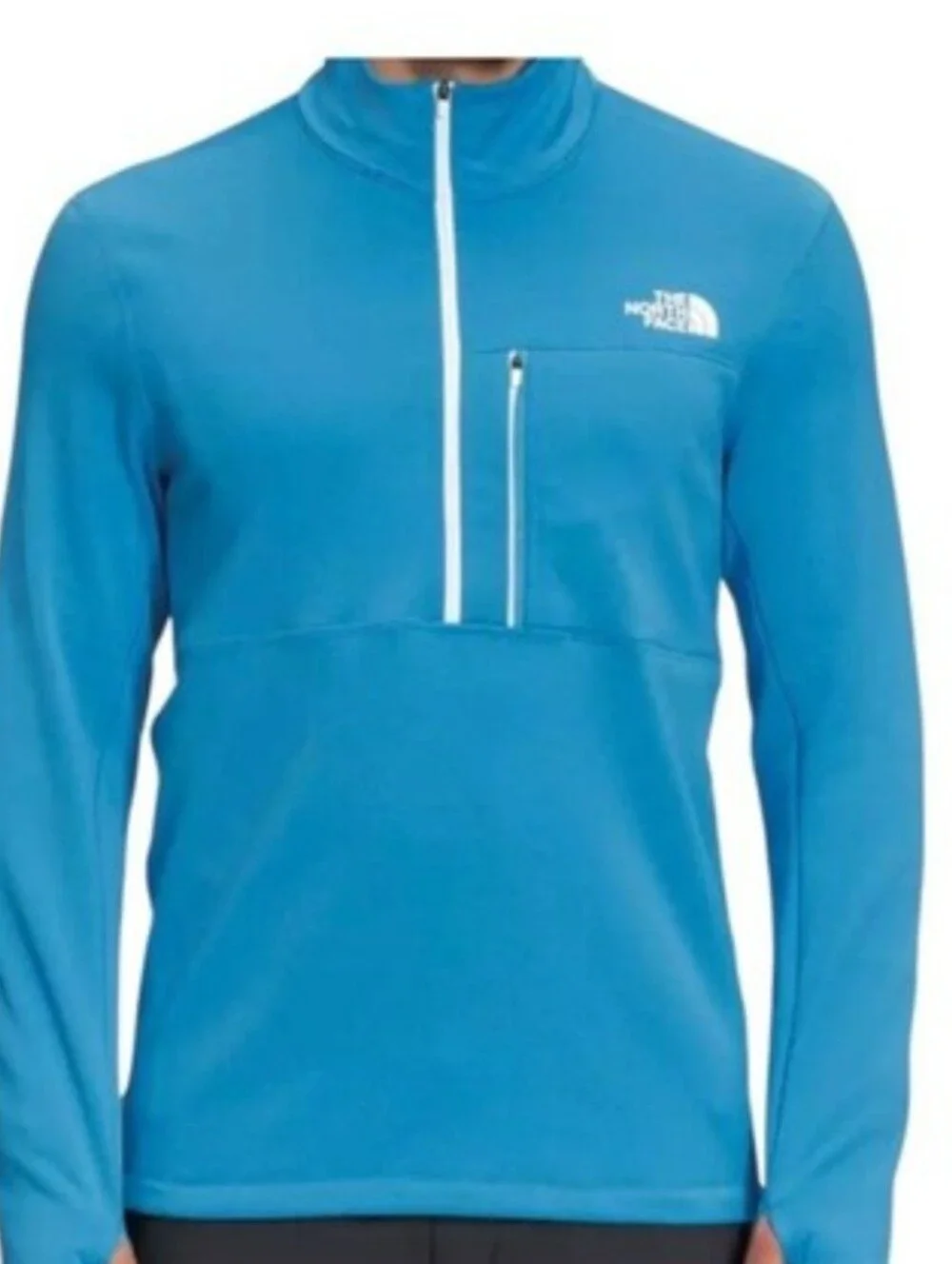 NWT XS North Face Men's 1/4 Zip Fleece Pullover Acoustic Blue -could fit Women M